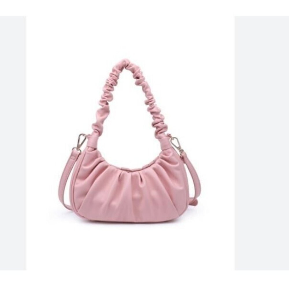 URBAN EXPRESSIONS Oliveta leather scrunch handle mini shoulder crossbody - Pink